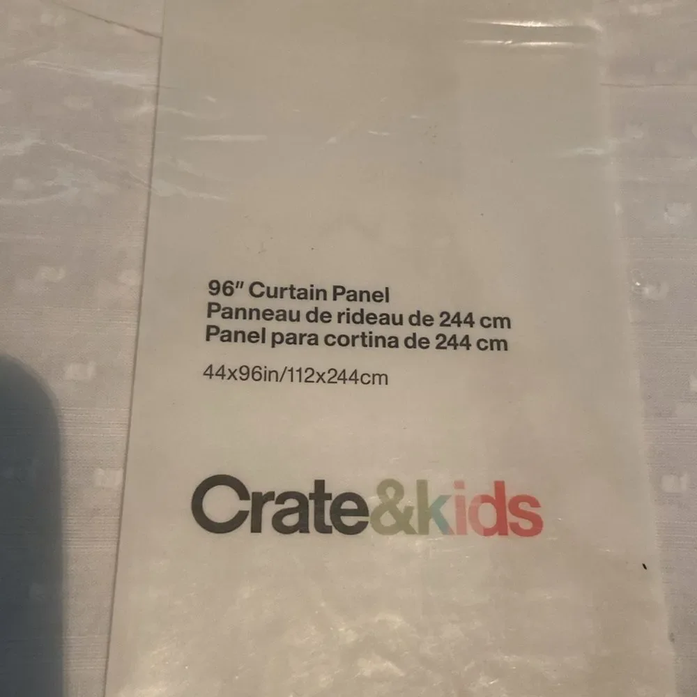 Crate & Kids White sheer dobby Curtain Panels 44x96in/112x244cm 2 Qty